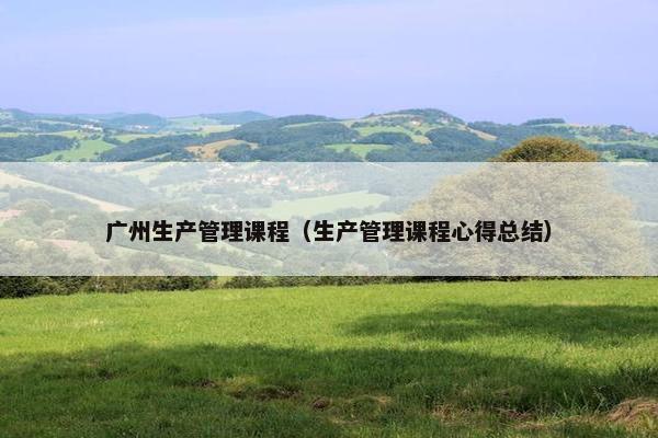 广州生产管理课程（生产管理课程心得总结）