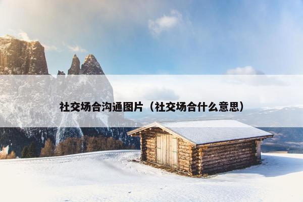 社交场合沟通图片（社交场合什么意思）