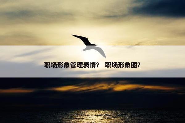 职场形象管理表情？ 职场形象图？