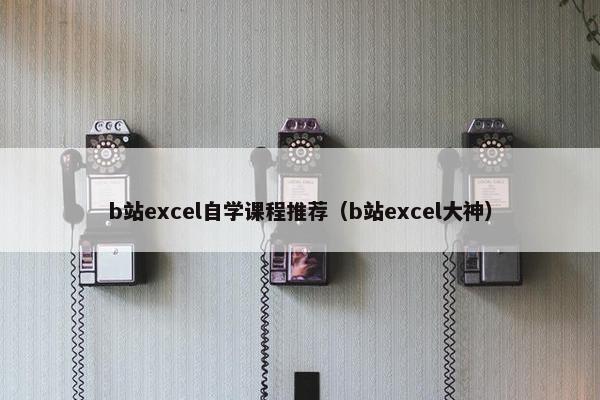b站excel自学课程推荐（b站excel大神）