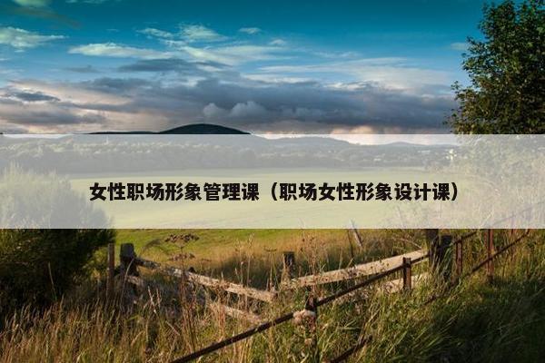 女性职场形象管理课（职场女性形象设计课）