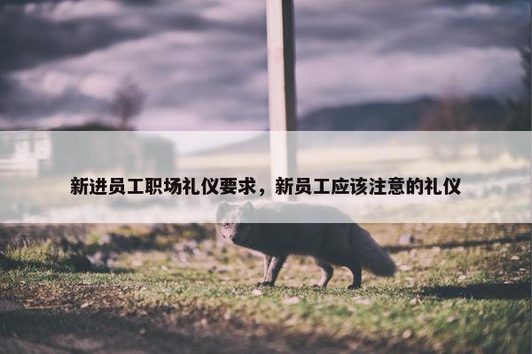 新进员工职场礼仪要求，新员工应该注意的礼仪