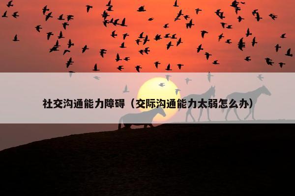 社交沟通能力障碍（交际沟通能力太弱怎么办）