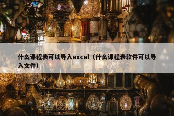 什么课程表可以导入excel（什么课程表软件可以导入文件）