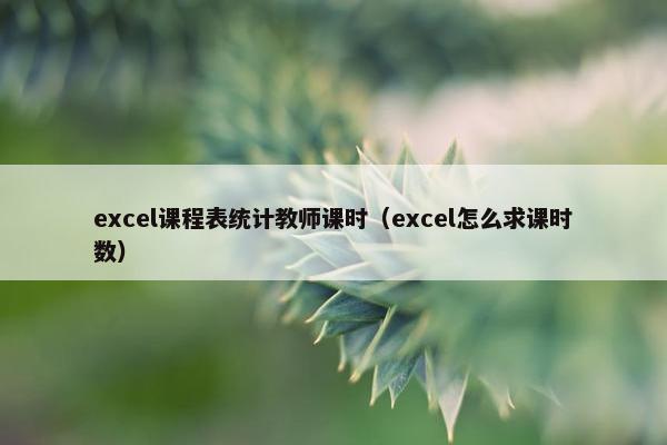 excel课程表统计教师课时（excel怎么求课时数）
