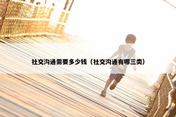 社交沟通需要多少钱（社交沟通有哪三类）