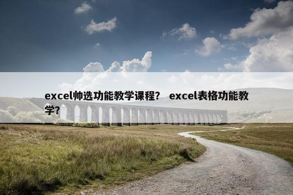 excel帅选功能教学课程？ excel表格功能教学？