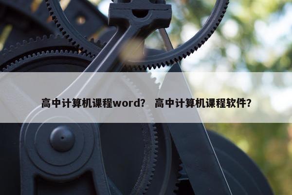 高中计算机课程word？ 高中计算机课程软件？