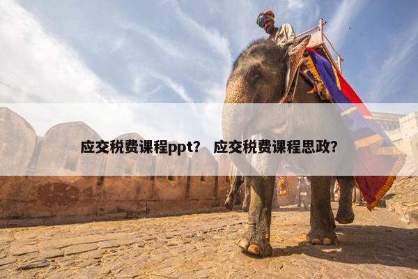 应交税费课程ppt？ 应交税费课程思政？