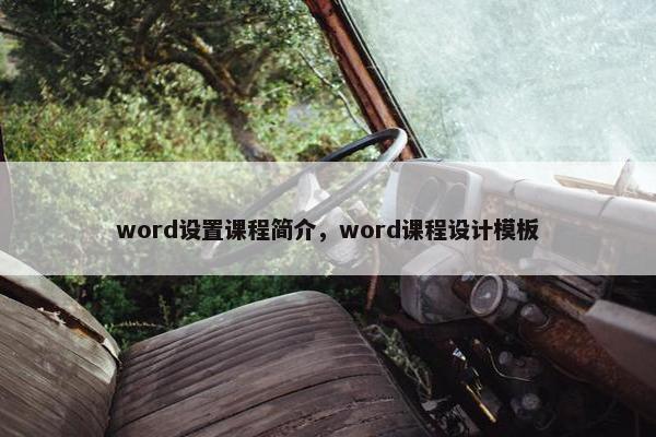word设置课程简介，word课程设计模板