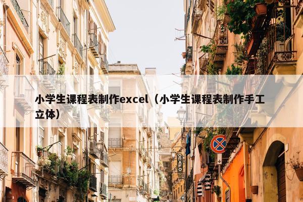 小学生课程表制作excel（小学生课程表制作手工 立体）