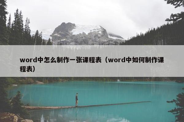 word中怎么制作一张课程表（word中如何制作课程表）