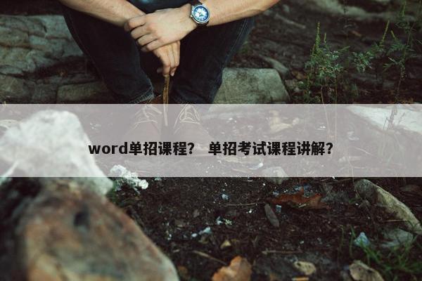 word单招课程？ 单招考试课程讲解？