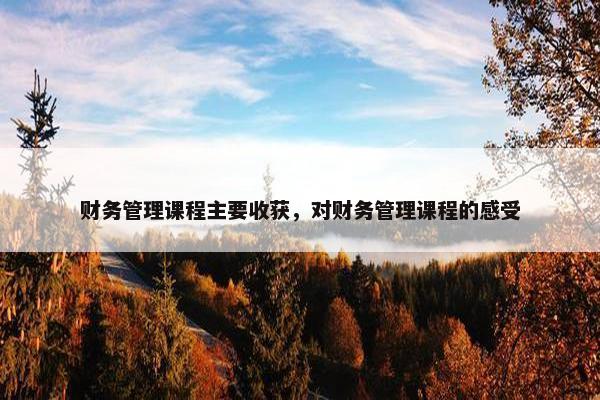 财务管理课程主要收获，对财务管理课程的感受