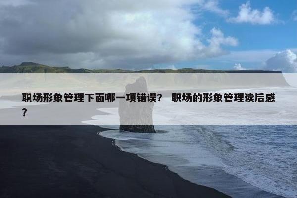 职场形象管理下面哪一项错误？ 职场的形象管理读后感？