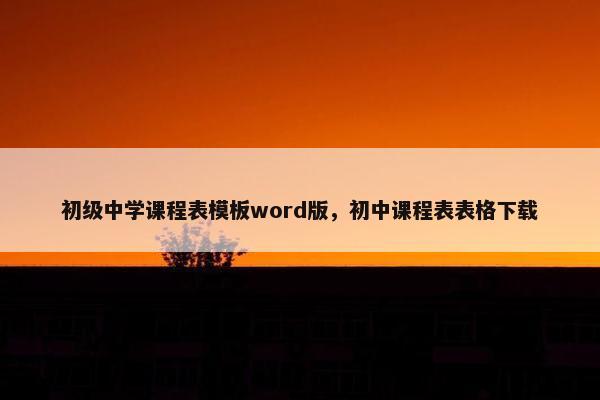 初级中学课程表模板word版，初中课程表表格下载