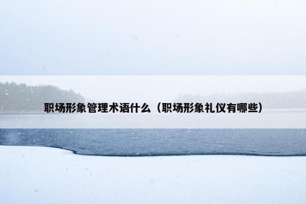 职场形象管理术语什么（职场形象礼仪有哪些）