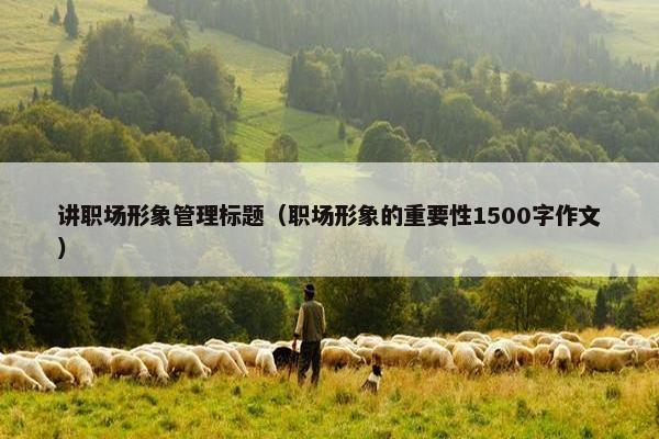 讲职场形象管理标题（职场形象的重要性1500字作文）
