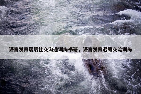 语言发育落后社交沟通训练书籍，语言发育迟缓交流训练