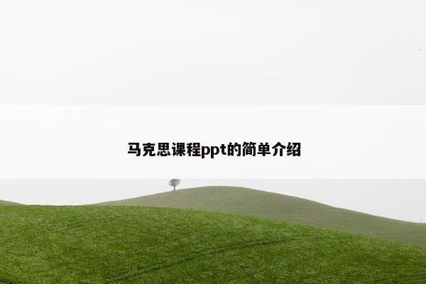 马克思课程ppt的简单介绍
