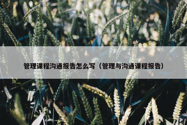 管理课程沟通报告怎么写（管理与沟通课程报告）