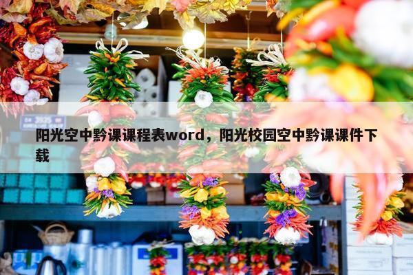 阳光空中黔课课程表word，阳光校园空中黔课课件下载
