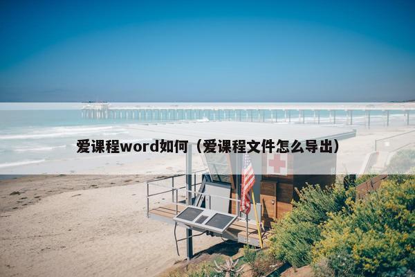 爱课程word如何（爱课程文件怎么导出）