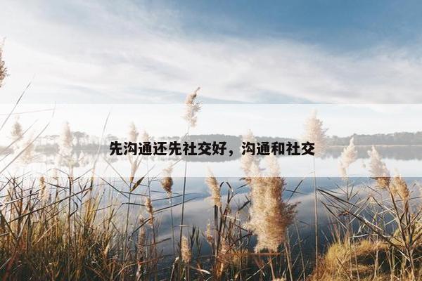 先沟通还先社交好，沟通和社交