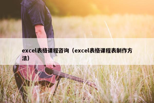 excel表格课程咨询（excel表格课程表制作方法）
