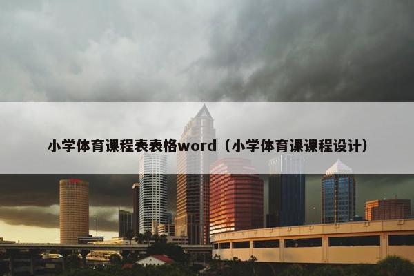小学体育课程表表格word（小学体育课课程设计）