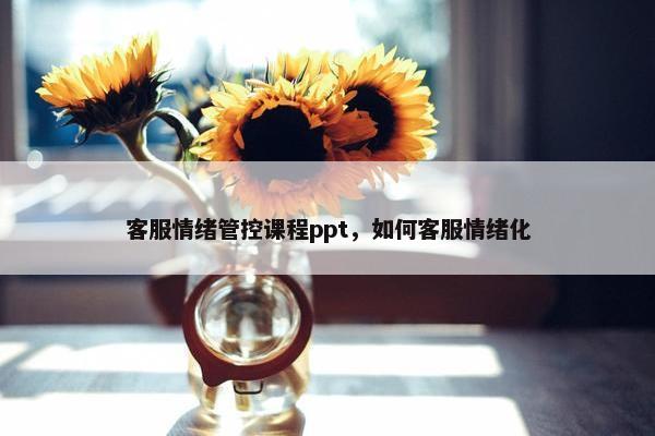 客服情绪管控课程ppt，如何客服情绪化