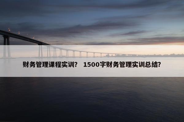 财务管理课程实训？ 1500字财务管理实训总结？