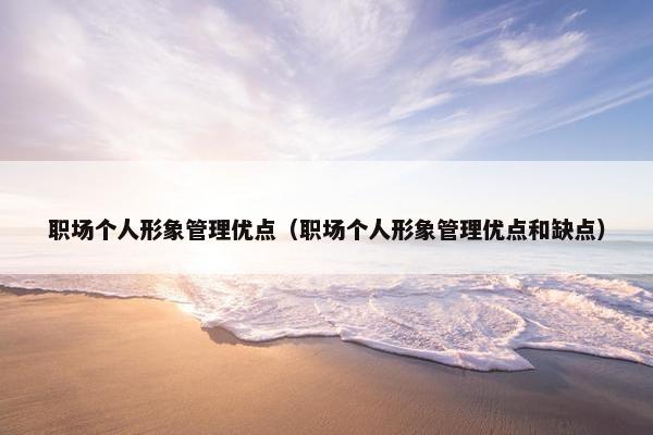 职场个人形象管理优点（职场个人形象管理优点和缺点）