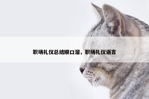 职场礼仪总结顺口溜，职场礼仪语言