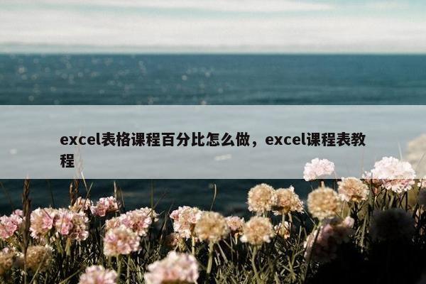 excel表格课程百分比怎么做，excel课程表教程