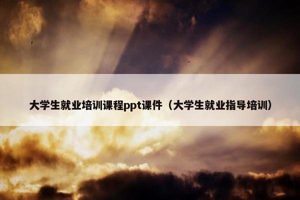 大学生就业培训课程ppt课件（大学生就业指导培训）