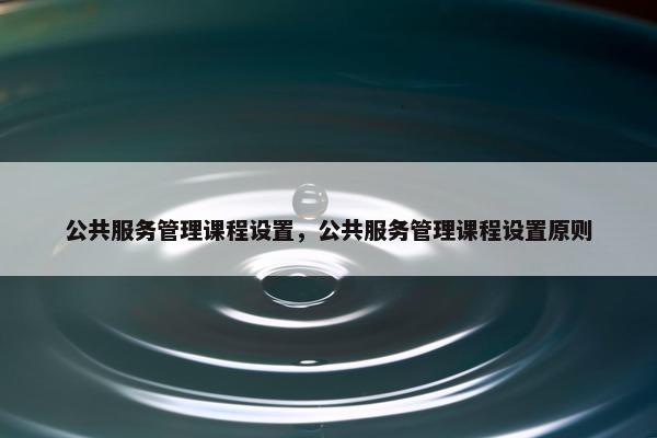 公共服务管理课程设置，公共服务管理课程设置原则