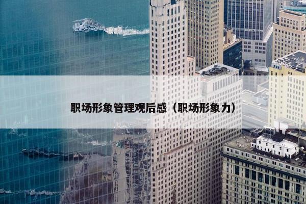 职场形象管理观后感（职场形象力）