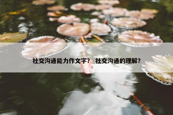 社交沟通能力作文字？ 社交沟通的理解？