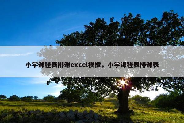 小学课程表排课excel模板，小学课程表排课表