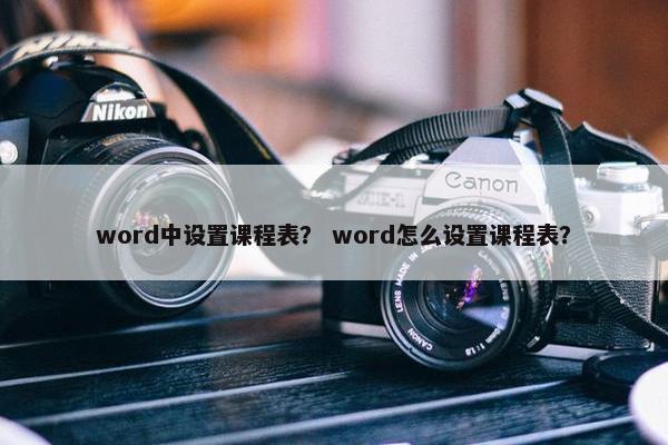 word中设置课程表？ word怎么设置课程表？