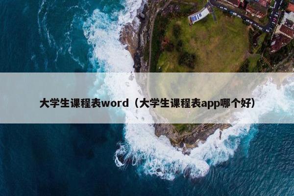 大学生课程表word（大学生课程表app哪个好）
