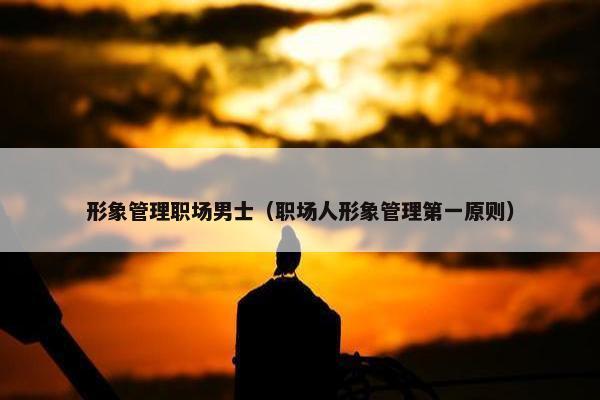 形象管理职场男士（职场人形象管理第一原则）
