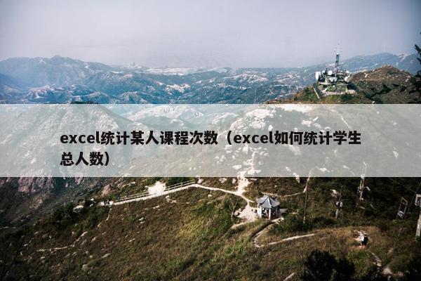 excel统计某人课程次数（excel如何统计学生总人数）