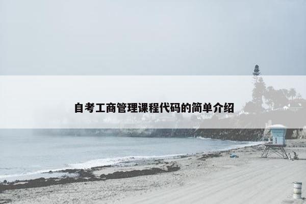 自考工商管理课程代码的简单介绍