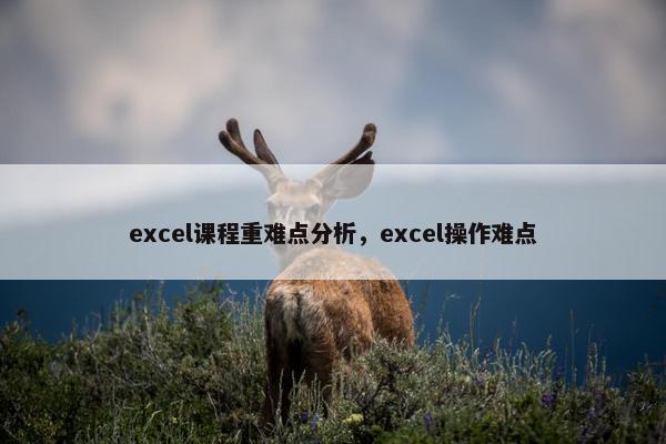 excel课程重难点分析，excel操作难点