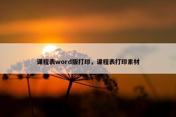 课程表word版打印，课程表打印素材