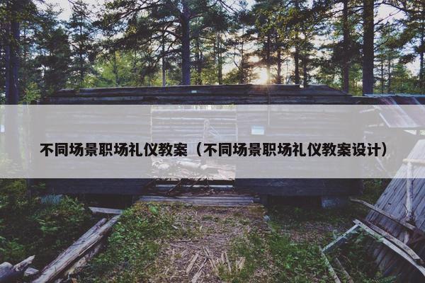 不同场景职场礼仪教案（不同场景职场礼仪教案设计）