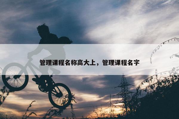 管理课程名称高大上，管理课程名字