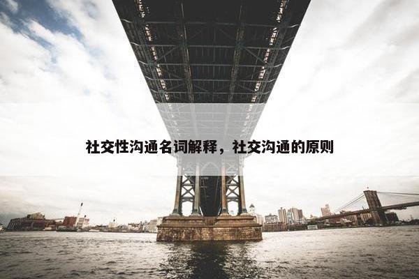 社交性沟通名词解释，社交沟通的原则